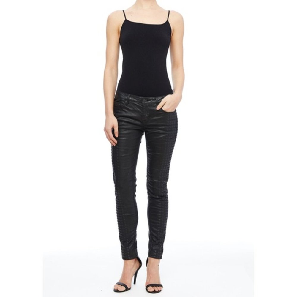 Cult of Individuality textured spiked black coated jeans